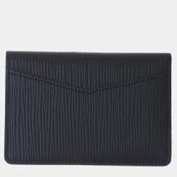 Pre Owned Louis Vuitton Pocket Organizer Black Epi Leather Wallet