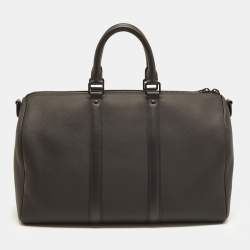 مملوكة مسبقًا Louis Vuitton Keepall Bandouliere 40 Black Aerogram Leather Duffel Bag