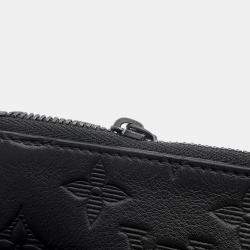 Pre Owned Louis Vuitton Duo Messenger Noir Monogram Shadow Leather Crossbody Bag