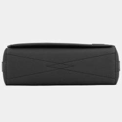 Pre Owned Louis Vuitton Takeoff Messenger Noir Grain Leather Crossbody Bag