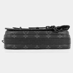 Pre Owned Louis Vuitton Steamer Messenger Noir M45585 Monogram Eclipse Canvas Shoulder Bag