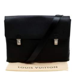 Louis Vuitton Black Fabric and Taiga Leather Saratov GM Messenger Bag