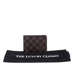 Pre Owned Louis Vuitton Damier Ebene Canvas Multiple Bifold Wallet