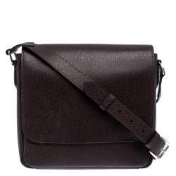 LOUIS VUITTON Taiga Roman PM Messenger Black 1316229