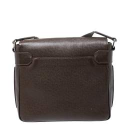 Louis Vuitton Dark Brown Taiga Leather Roman PM Bag 