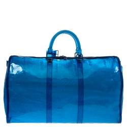 Louis Vuitton Blue Monogram Prism Keepall Bandouliere 50 Bag