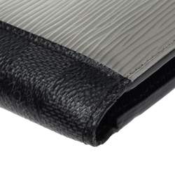 Pre Owned Louis Vuitton Blue/Grey Epi Leather and Damier Graphite Canvas Patchwork Multiple Wallet