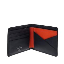 Pre Owned Louis Vuitton Blue/Grey Epi Leather and Damier Graphite Canvas Patchwork Multiple Wallet