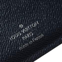 Pre Owned Louis Vuitton Blue/Grey Epi Leather and Damier Graphite Canvas Patchwork Multiple Wallet