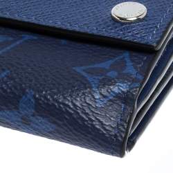 Pre Owned Louis Vuitton Cobalt Monogram Taigarama Discovery Compact Wallet