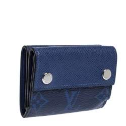 Pre Owned Louis Vuitton Cobalt Monogram Taigarama Discovery Compact Wallet