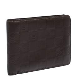 Louis Vuitton Brown Damier Embossed Leather Multiple Wallet