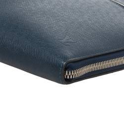 Pre Owned Louis Vuitton Blue Ardoise Taiga Leather Slim Document Briefcase