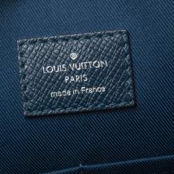Pre Owned Louis Vuitton Blue Ardoise Taiga Leather Slim Document Briefcase