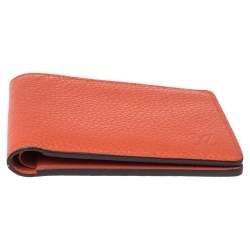 Pre Owned محفظة لوي فيتون متعددة الفتحات و ثنائية الطيه جلد برتقالي