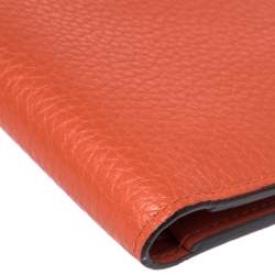 Pre Owned محفظة لوي فيتون متعددة الفتحات و ثنائية الطيه جلد برتقالي