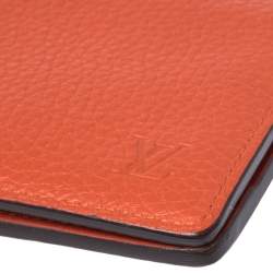 Pre Owned محفظة لوي فيتون متعددة الفتحات و ثنائية الطيه جلد برتقالي