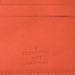 Pre Owned محفظة لوي فيتون متعددة الفتحات و ثنائية الطيه جلد برتقالي