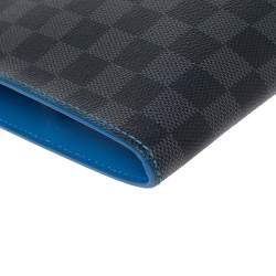 Pre Owned Louis Vuitton Blue Damier Graphite Canvas Pochette Jour GM 