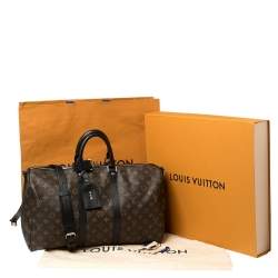 مملوكة مسبقًا Louis Vuitton Black Monogram Canvas Keepall Bandouliere 45 Bag