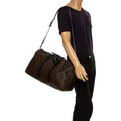 مملوكة مسبقًا Louis Vuitton Black Monogram Canvas Keepall Bandouliere 45 Bag