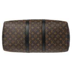 مملوكة مسبقًا Louis Vuitton Black Monogram Canvas Keepall Bandouliere 45 Bag