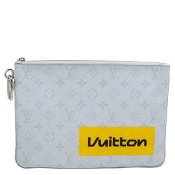Louis Vuitton White Monogram Zipped Pouch GM 