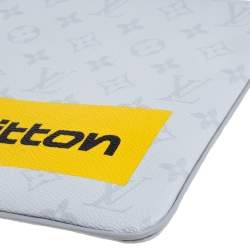 Pre Owned Louis Vuitton White Monogram Zipped Pouch GM 