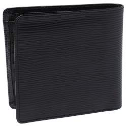 Pre Owned محفظة لوي فيتون ماركو ثنائية الطي جلد أيبي أسود