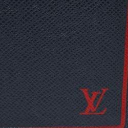 مملوكة مسبقًا Louis Vuitton Blue/Red Taiga Leather Brazza Wallet 