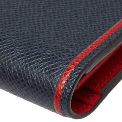 مملوكة مسبقًا Louis Vuitton Blue/Red Taiga Leather Brazza Wallet 