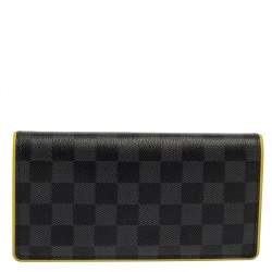 Pre Owned Louis Vuitton Damier Graphite Canvas Brazza Wallet