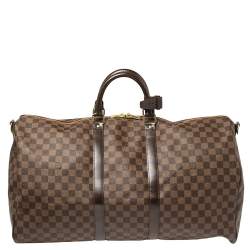 Louis Vuitton Damier Ebene Canvas Keepall Bandouliere 55