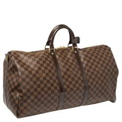Louis Vuitton Damier Ebene Canvas Keepall Bandouliere 55