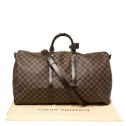 Louis Vuitton Damier Ebene Canvas Keepall Bandouliere 55
