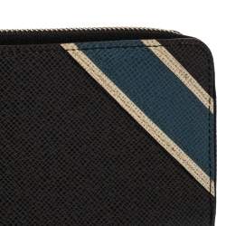 Louis Vuitton Black Taiga Leather Zippy Stripe Vertical Wallet