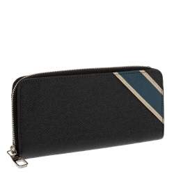 Louis Vuitton Black Taiga Leather Zippy Stripe Vertical Wallet