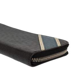 Louis Vuitton Black Taiga Leather Zippy Stripe Vertical Wallet