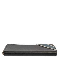Louis Vuitton Black Taiga Leather Zippy Stripe Vertical Wallet