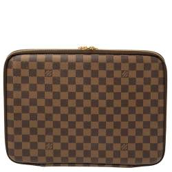 Pre Owned Louis Vuitton Damier Ebene Canvas Horizon Laptop Sleeve