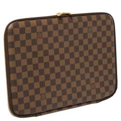 Pre Owned Louis Vuitton Damier Ebene Canvas Horizon Laptop Sleeve