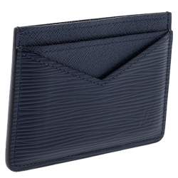مملوكة مسبقًا Louis Vuitton Blue Marine Epi Leather Neo Porte Cartes Card Holder