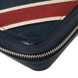 مملوكة مسبقًا محفظة لوي فيتون اكس أل زيبي خطوط رأسية جلد تايغا أزرق داكن