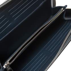 مملوكة مسبقًا محفظة لوي فيتون اكس أل زيبي خطوط رأسية جلد تايغا أزرق داكن