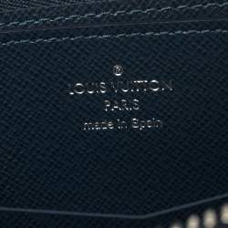 مملوكة مسبقًا محفظة لوي فيتون اكس أل زيبي خطوط رأسية جلد تايغا أزرق داكن