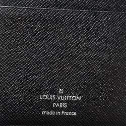 Pre Owned Louis Vuitton Black Taiga Leather Long Wallet
