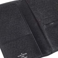 Pre Owned Louis Vuitton Black Taiga Leather Long Wallet