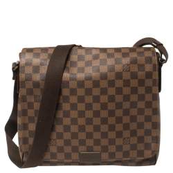 LOUIS VUITTON Authentic Men's Damier Body Bag Crossbody Jeronimos  Brown Leather
