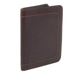 Pre Owned Louis Vuitton Dark Brown Utah Leather Bifold Wallet