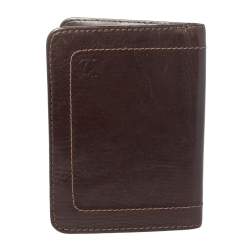 Pre Owned Louis Vuitton Dark Brown Utah Leather Bifold Wallet